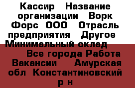 Кассир › Название организации ­ Ворк Форс, ООО › Отрасль предприятия ­ Другое › Минимальный оклад ­ 28 000 - Все города Работа » Вакансии   . Амурская обл.,Константиновский р-н